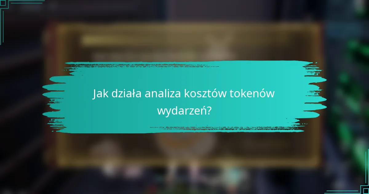 Jak działa analiza kosztów tokenów wydarzeń?