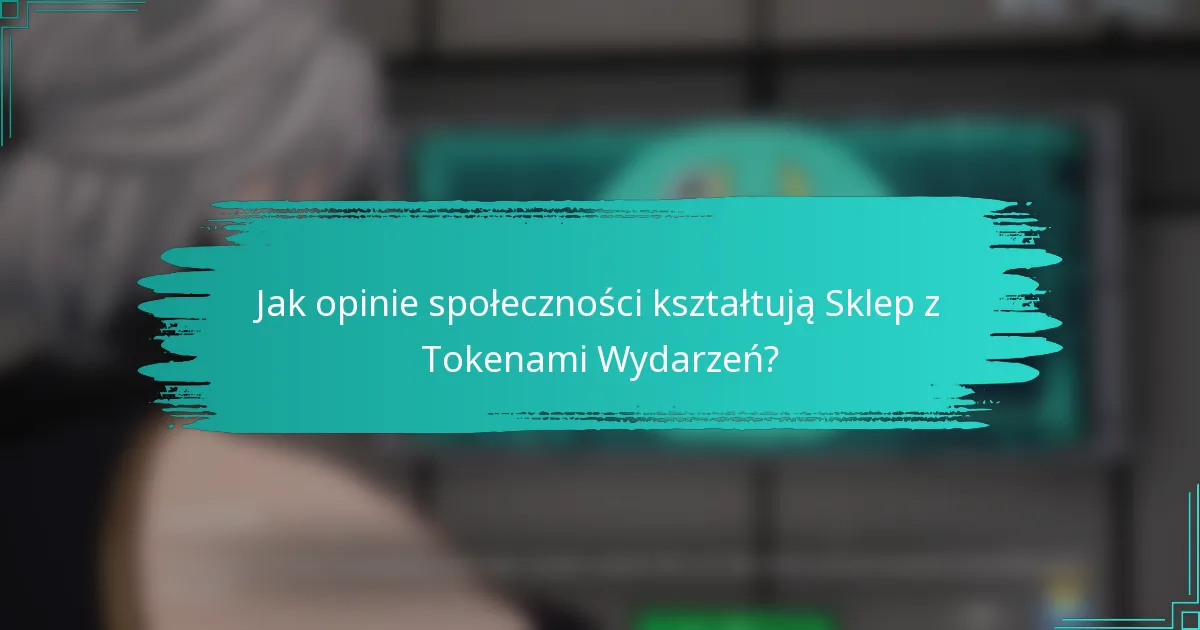 Jak opinie społeczności kształtują Sklep z Tokenami Wydarzeń?