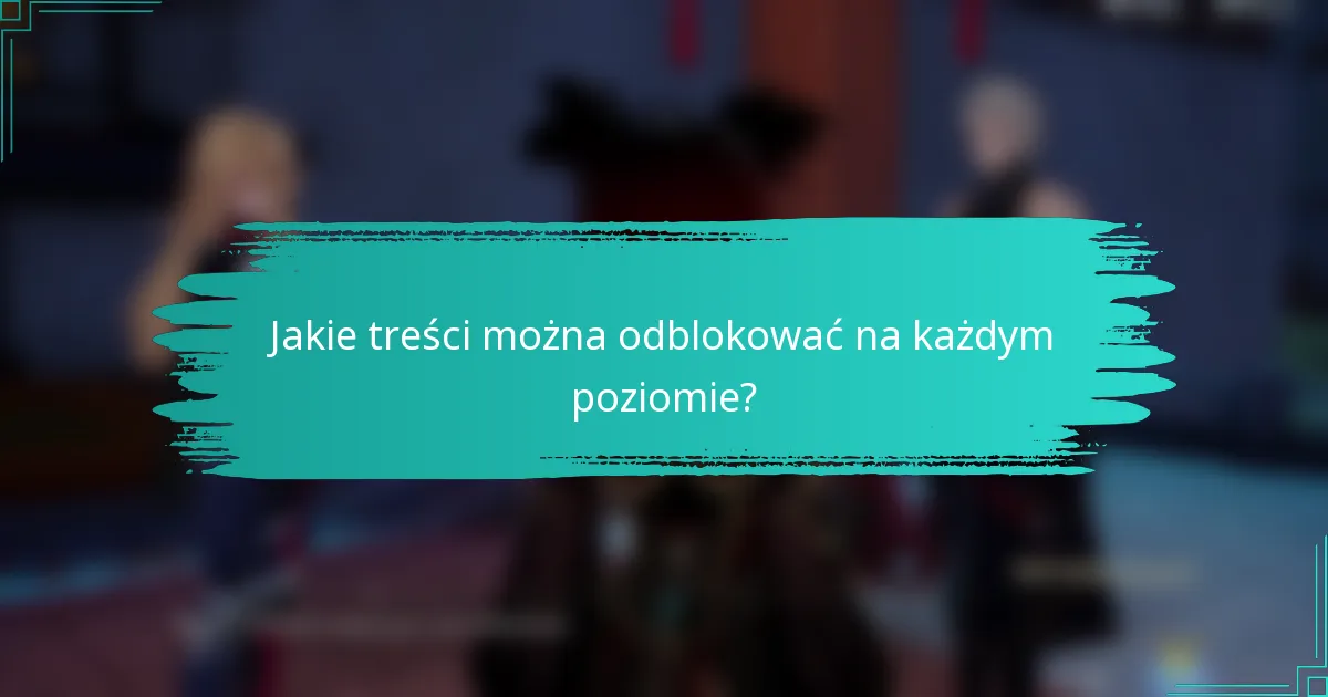 Jakie treści można odblokować na każdym poziomie?